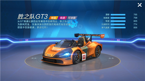 跑跑卡丁车手游胜之队GT3属性介绍图1