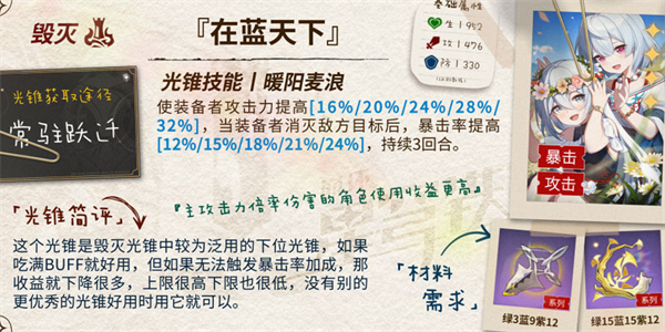 崩坏星穹铁道雪衣光锥搭配推荐图4