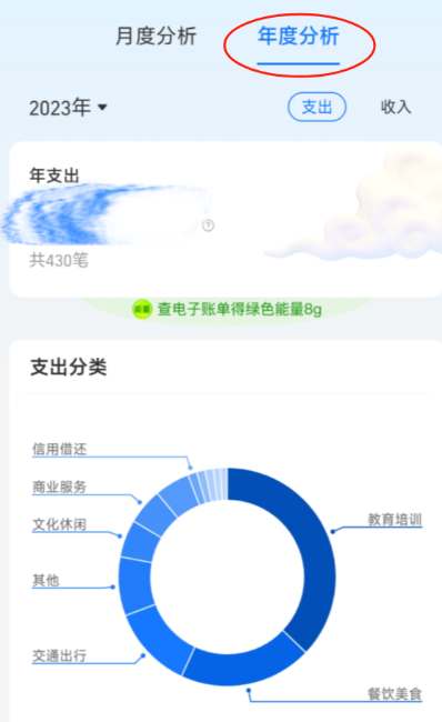 支付宝怎么查看2023年度账单 支付宝年度支出查看方法介绍2023图3